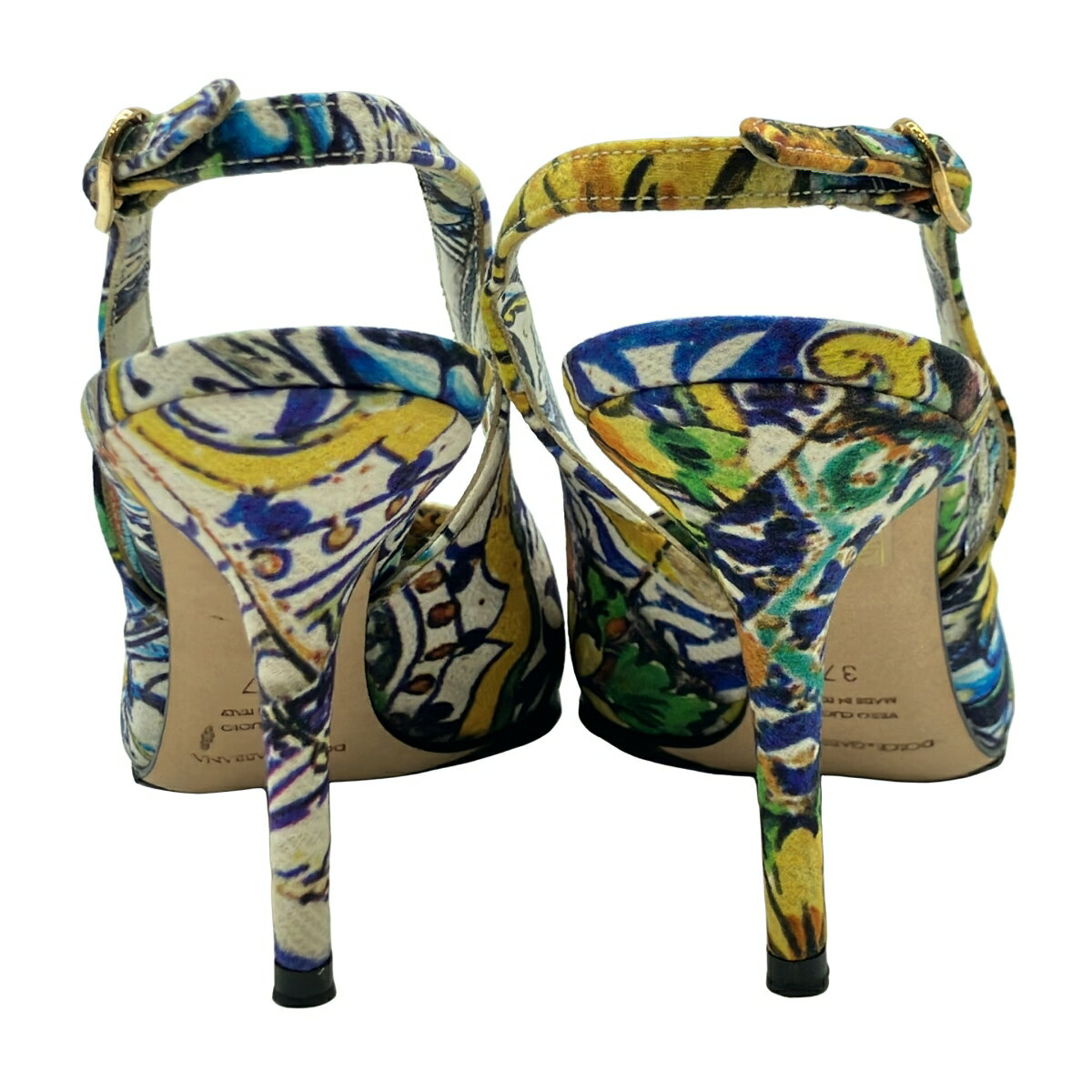 DOLCE&GABBANA ドルチェ＆ガッバーナ ペインティングスリングバックパンプス ミックスカラー 37 【中古】 ITJ8AUSBGTOQ