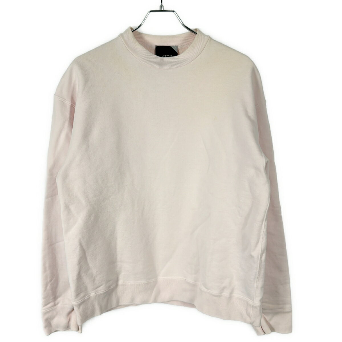 ATON エイトン NATURAL GARMENT DYE クルーネックスウェットトレーナー 6953083 ピンク 02 【中古】 ITS2X1Z987L4