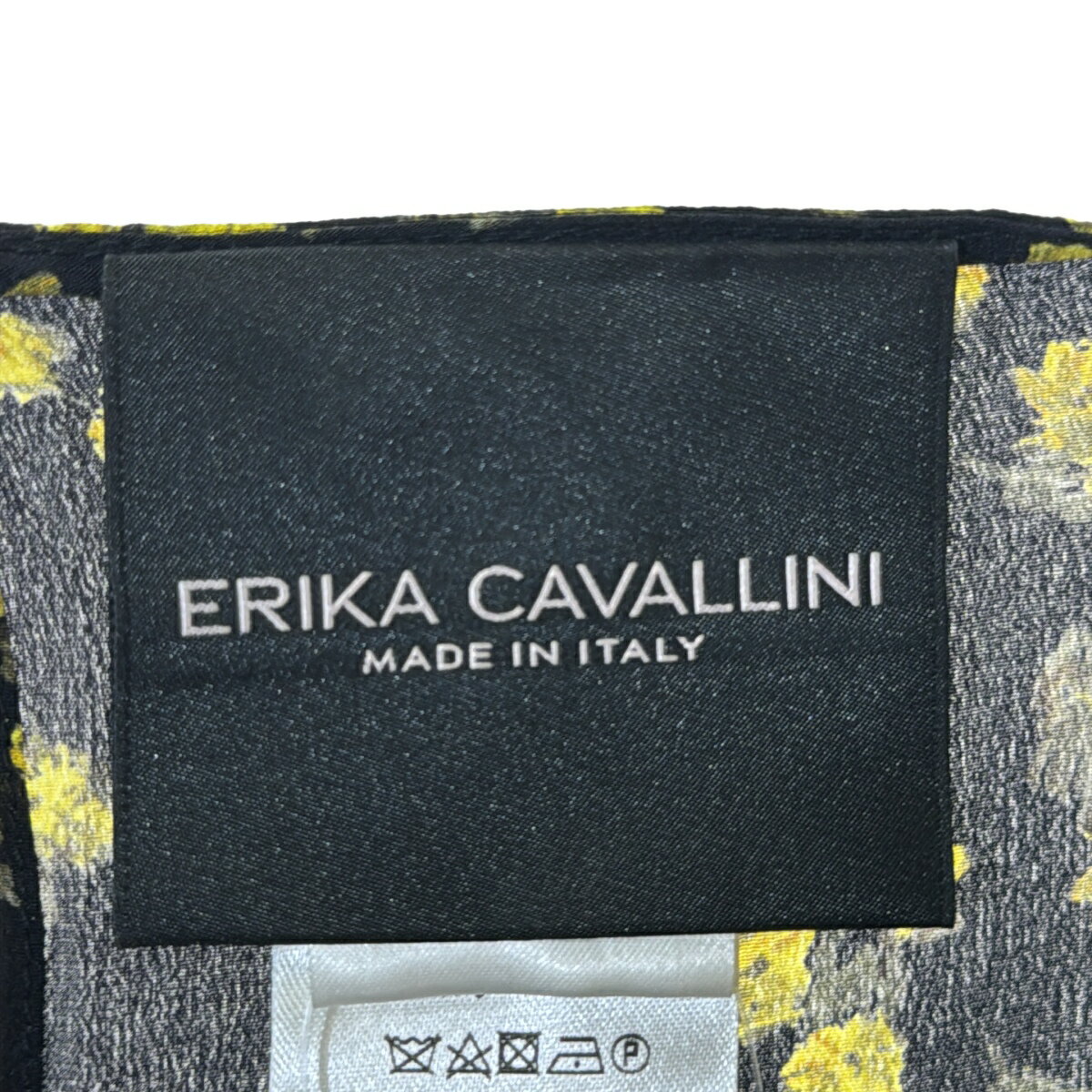 ERIKA CAVALLINI エリカ カヴァリーニ シルクドレスワンピース E9AT23 ブラック×イエロー 38 【中古】 ITZ9SIL7QCI6 3