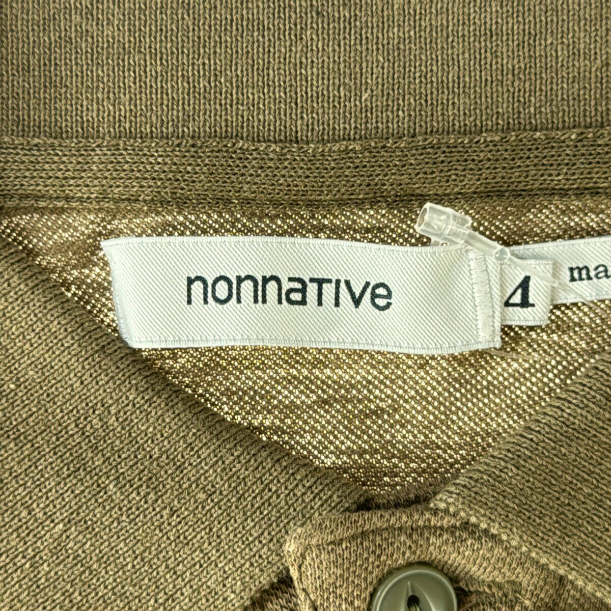 nonnative ノンネイティブ CLERK S/S POLO SHIRT C/L PIQUE ポロシャツ NN-C4417 カーキ 4 【中古】 IT66TCA178KO