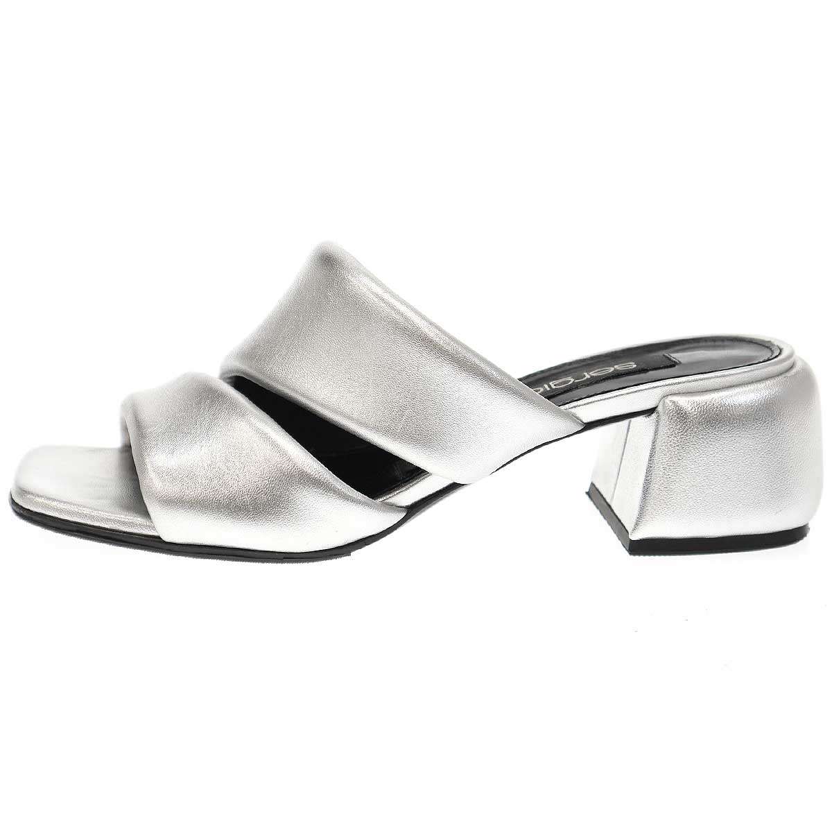 sergio rossi セルジオ ロッシ 24SS Spongy 45 Sandals プラットフォームレザーサンダル シルバー 36 【中古】 ITPFNW3JVXH8