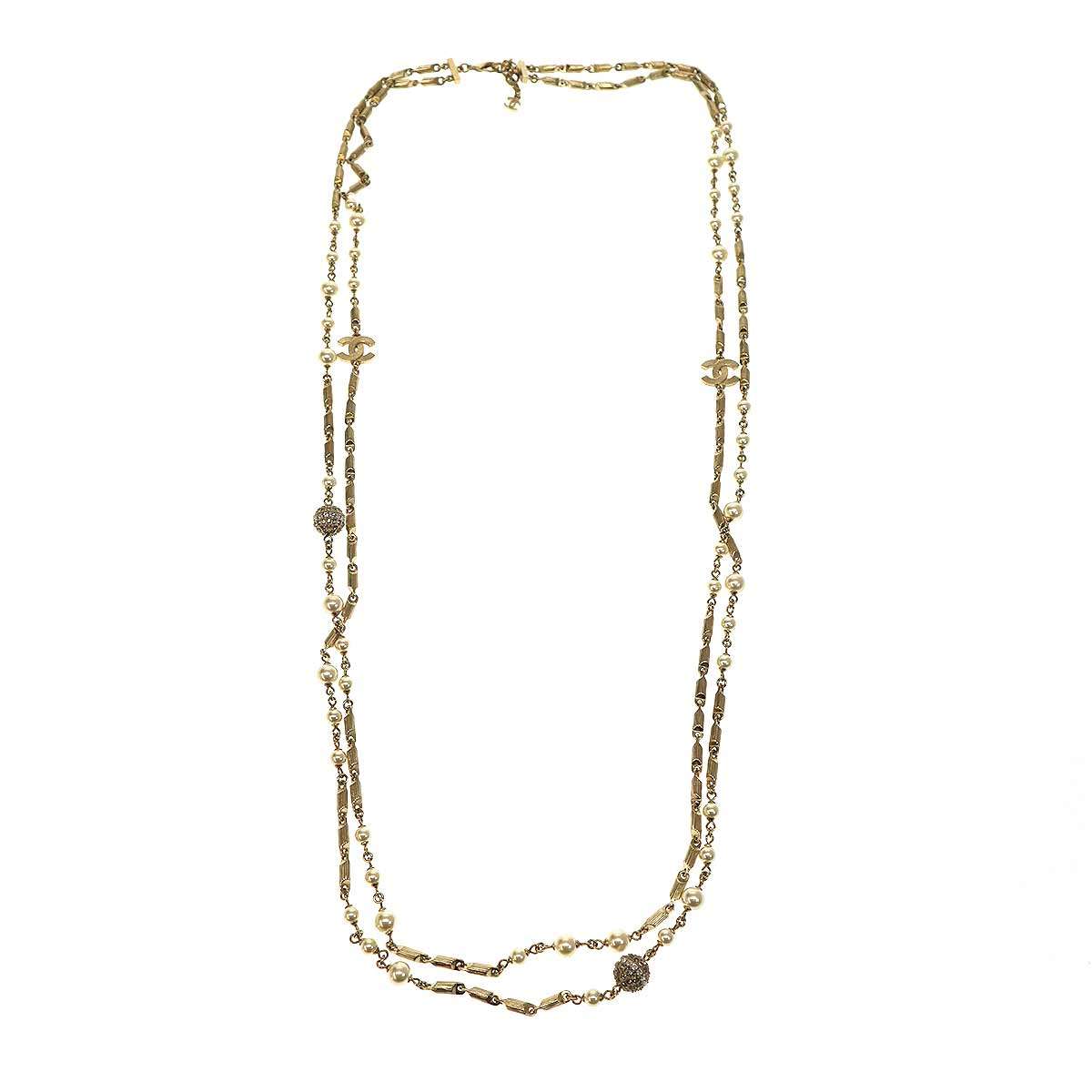 Rakuten - CHANEL シャネル 2016 フェイクパールボール ココマークロングネックレス A16 ゴールド 【中古】 ITNSINJO36OA