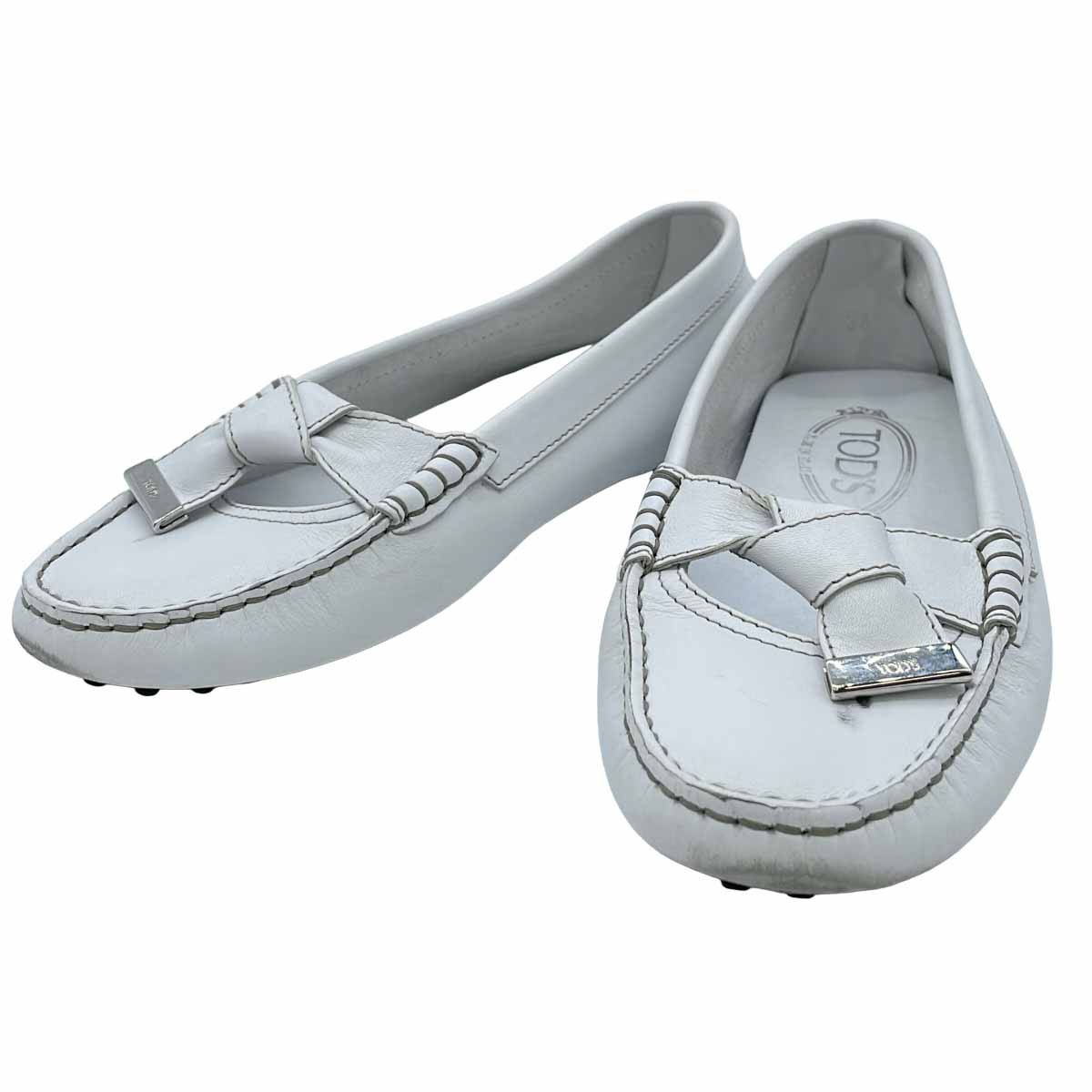 TOD’S トッズ フラットドライビングシューズ ホワイト 36 【中古】 ITQTRL1S660R