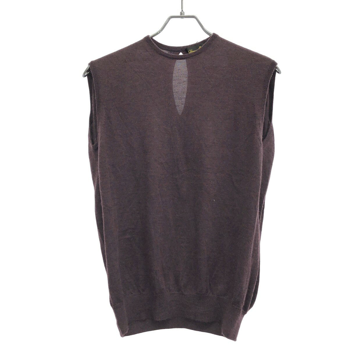 Drawer ドゥロワー カシミヤシルククルーネックノースリーブニットトップス 6518-106-0295 パープル 2 ..