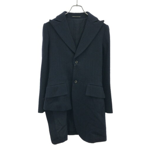 YOHJI YAMAMOTO +NOIR ヨウジヤマモト プリュスノアール アシンメトリーストライプロングジャケット NX-J06-117 ネイビー 1 【中古】 ITYQ0QFUVN6G YOHJI YAMAMOTO +NOIR ヨウジヤマモト プリュスノアール アシンメトリーストライプロングジャケット NX-J06-117 ネイビー 1 【中古】 ITYQ0QFUVN6G