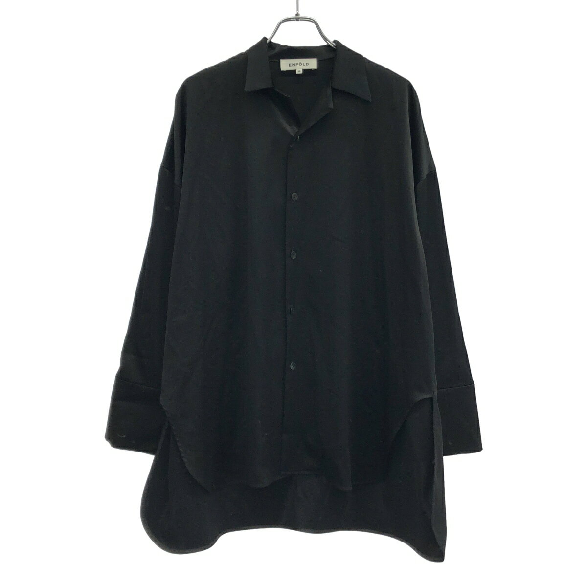 Rakuten - ENFOLD エンフォルド 22AW PAJYAMAS SHIRT サテンパジャマシャツ 300FA130-2470 ブラック 38 【中古】 IT117VVD20HE