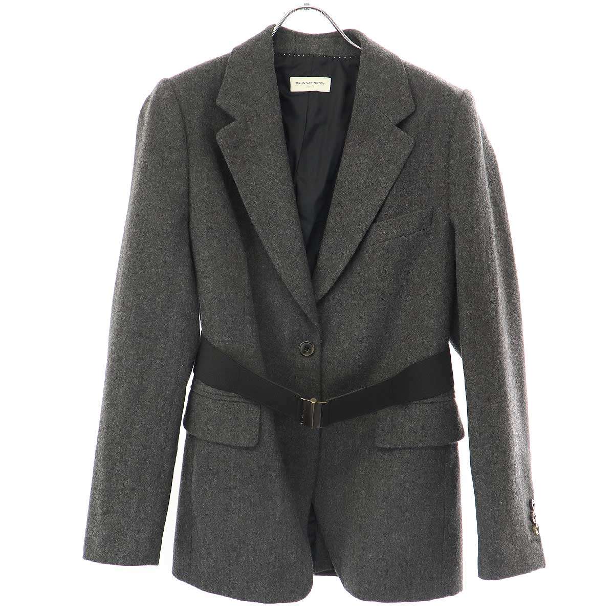 樂天商城 - DRIES VAN NOTEN ドリスヴァンノッテン 12AW ベルテッドウールテーラードジャケット 71-07-24-07014 グレー 38 【中古】 IT4F7A10XLN4