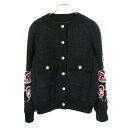 CHANEL シャネル パールココマークボタン スパンコールパールツイードブルゾン P73120V64568 ブラック 38 【中古】 IT85JJBUAIHC