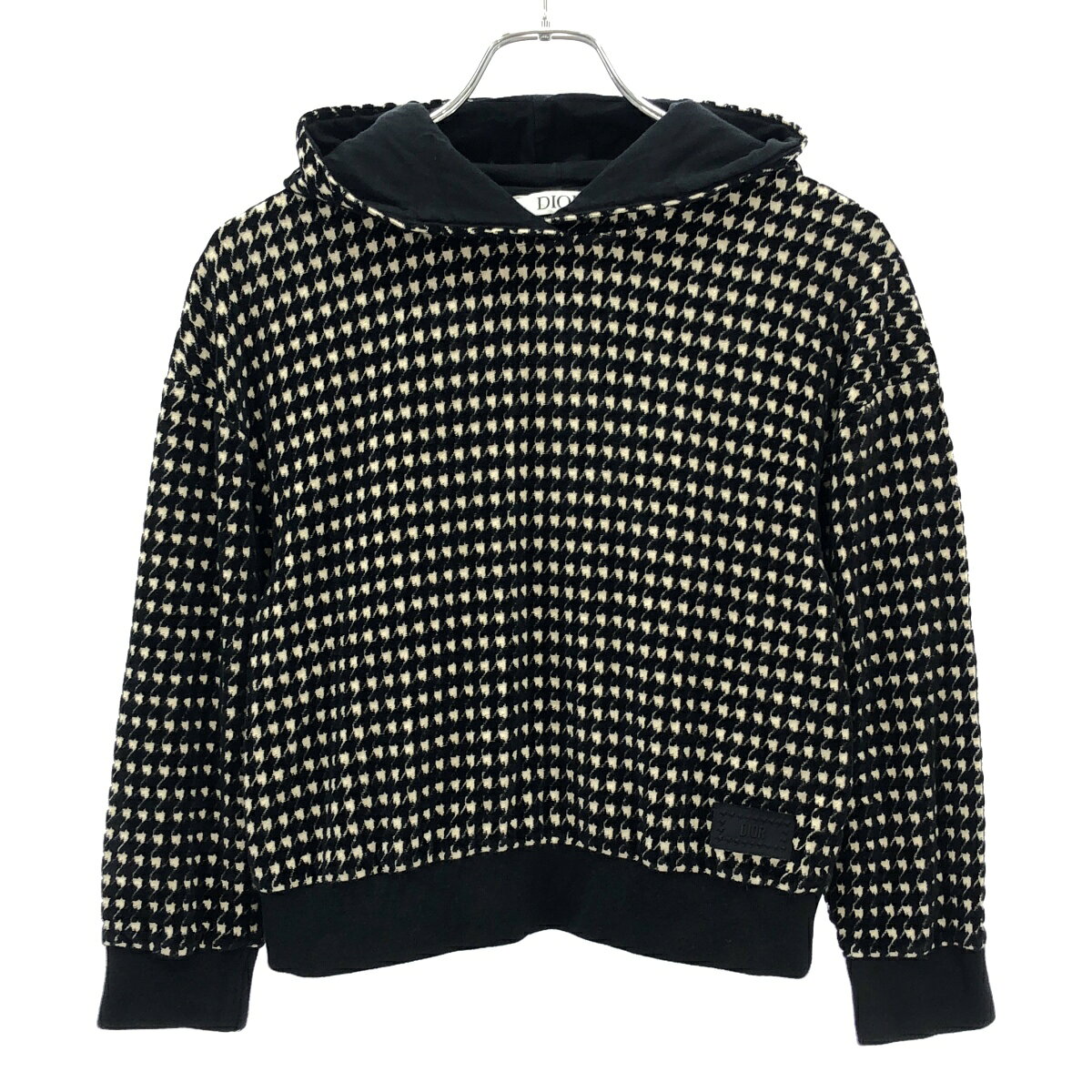 Christian Dior クリスチャンディオール キッズ ハウンドトゥース パーカー&ショーツ セットアップ 2WBM13SWEJ/2WBM13SKTJ ブラック 10/8 【中古】 ITCE1YHIT5O4
