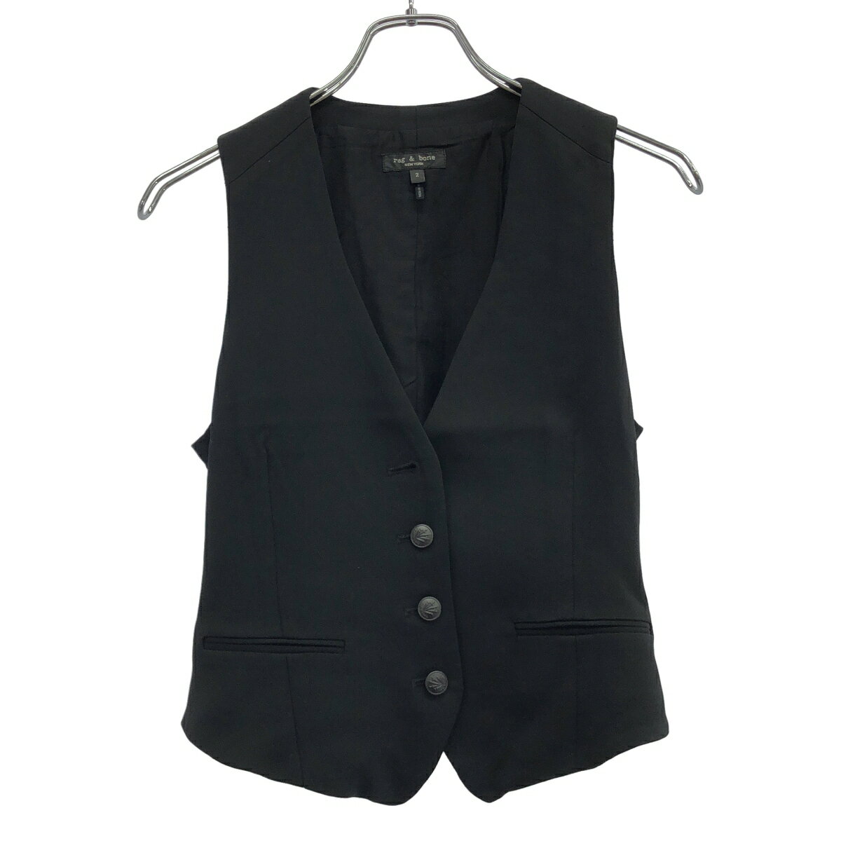 Rakuten - rag&bone ラグアンドボーン Priya Vest ベスト ブラック 2 【中古】 IT9O5DBH114V