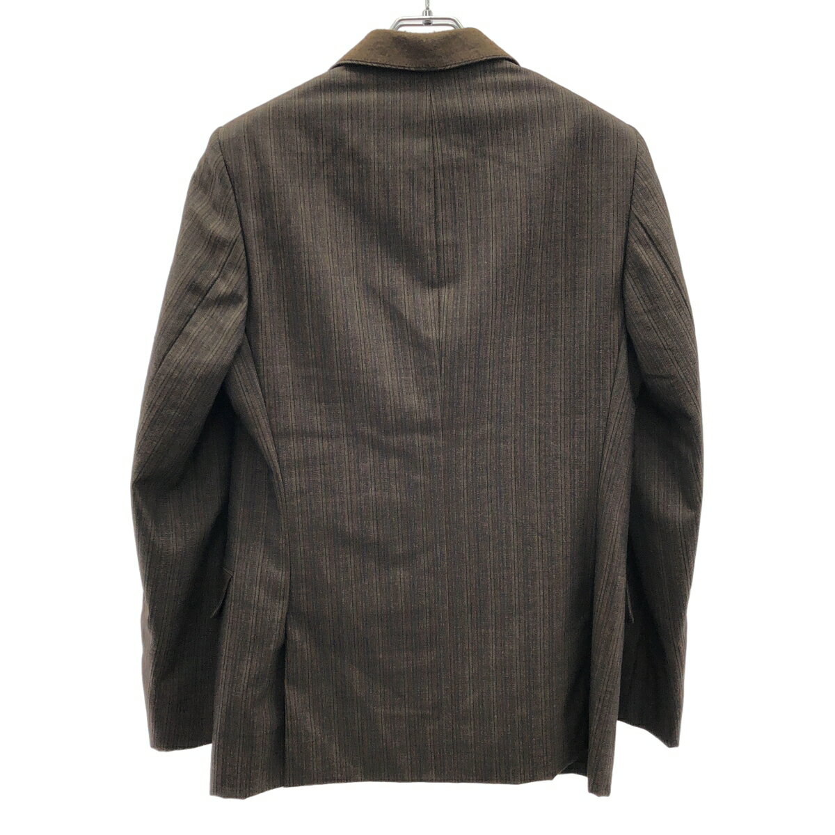 PRADA プラダ マルチストライプ 2Bテーラードジャケット ブラウン 48 【中古】 ITE...