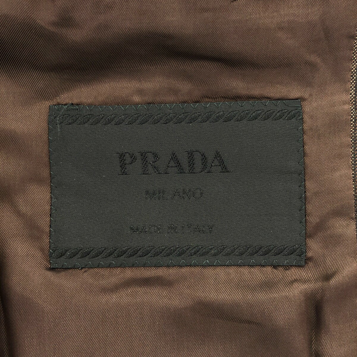 PRADA プラダ マルチストライプ 2Bテーラードジャケット ブラウン 48 【中古】 ITE...