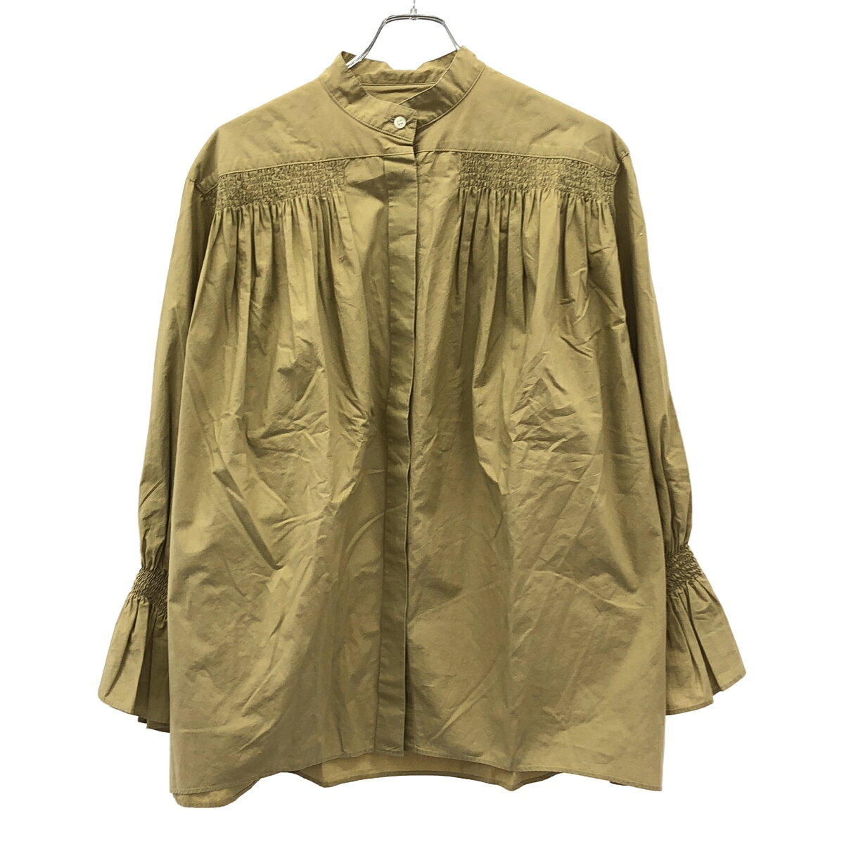 BLACK BY MOUSSY ブラックバイマウジー ギャザーブラウス シャツ 070BA330ー0310 ベージュ F 【中古】 ITNNJLEJXIT8