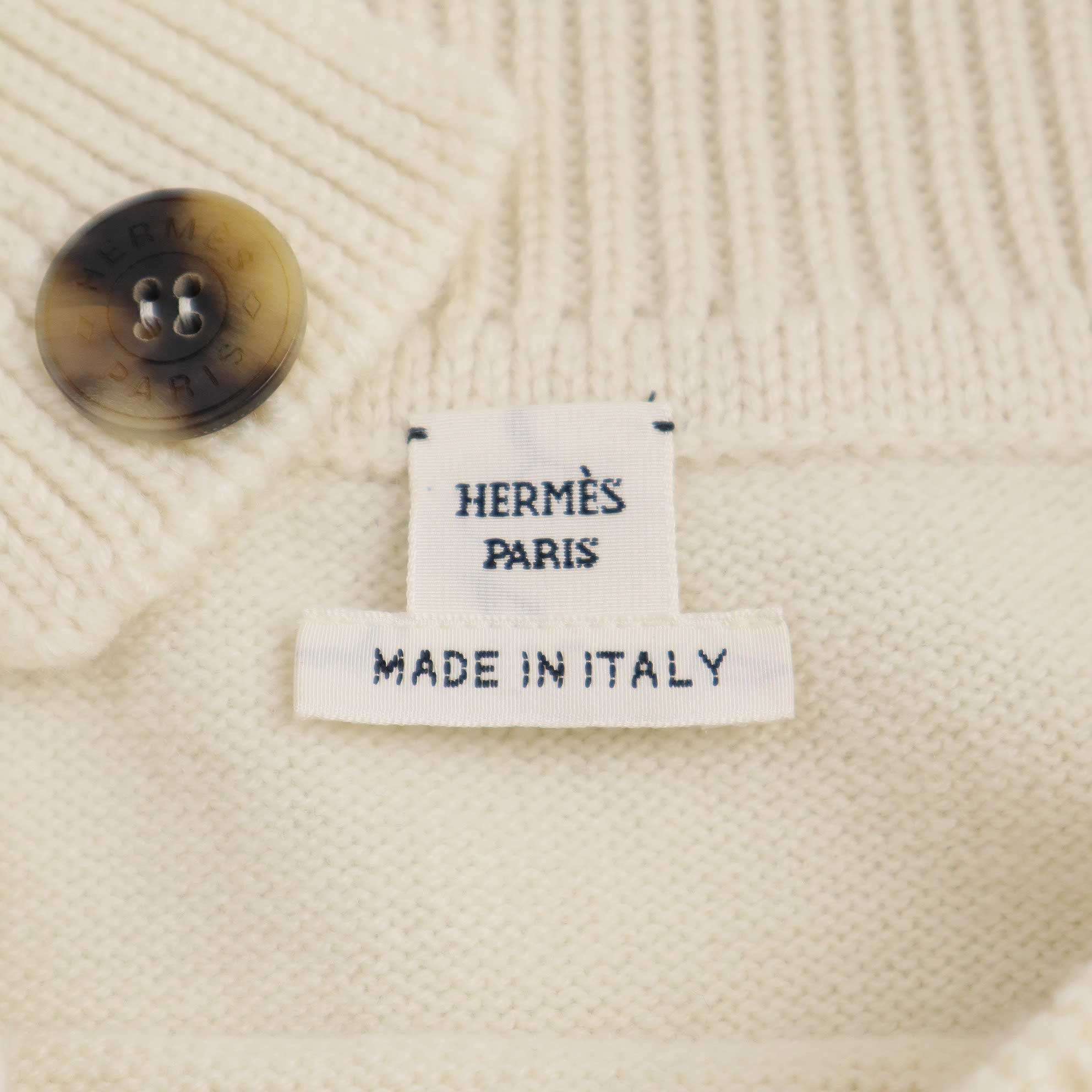 HERMES エルメス 24AW アシンメトリーカシミヤニットドレスワンピース 4H2541D1 アイボリー 36 【中古】 IT590092QDDE