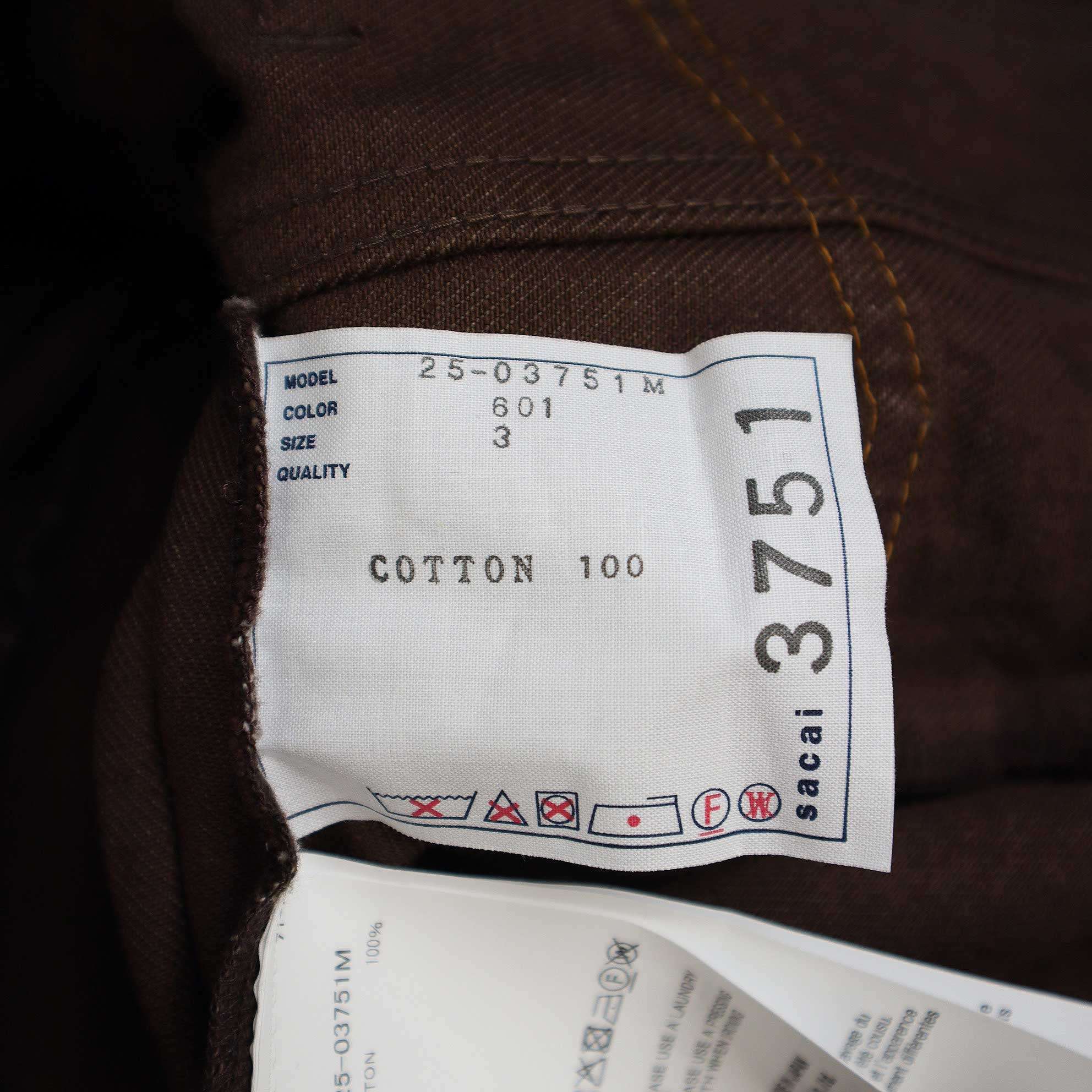 sacai サカイ 25AW Denim Jacket デニムジャケット 25-03751M ブラウン 3 【中古】 ITDHPKRSQ7HA