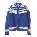 miu miu ミュウミュウ 19AW ノルディックウールニットカーディガン MMF192 1V8V ブルー 36 【中古】 IT0CWOCM6CVI