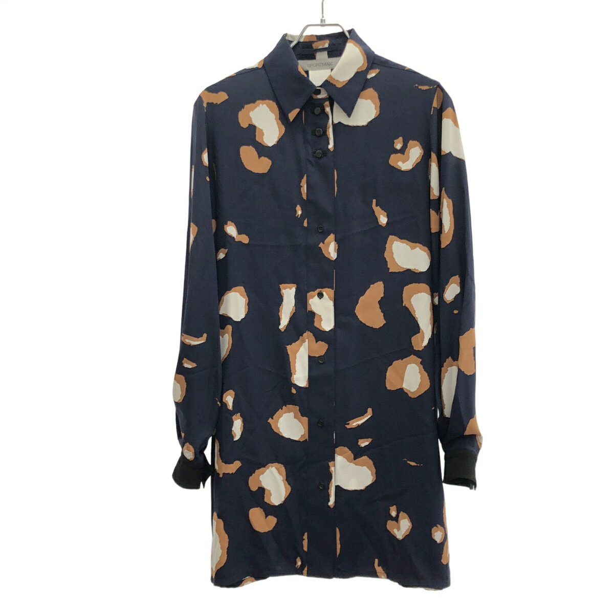 樂天商城 - SPORTMAX スポーツマックス ベルテッドロングシャツワンピース 21110577 ネイビー 38 【中古】 ITL0VABN4DQY