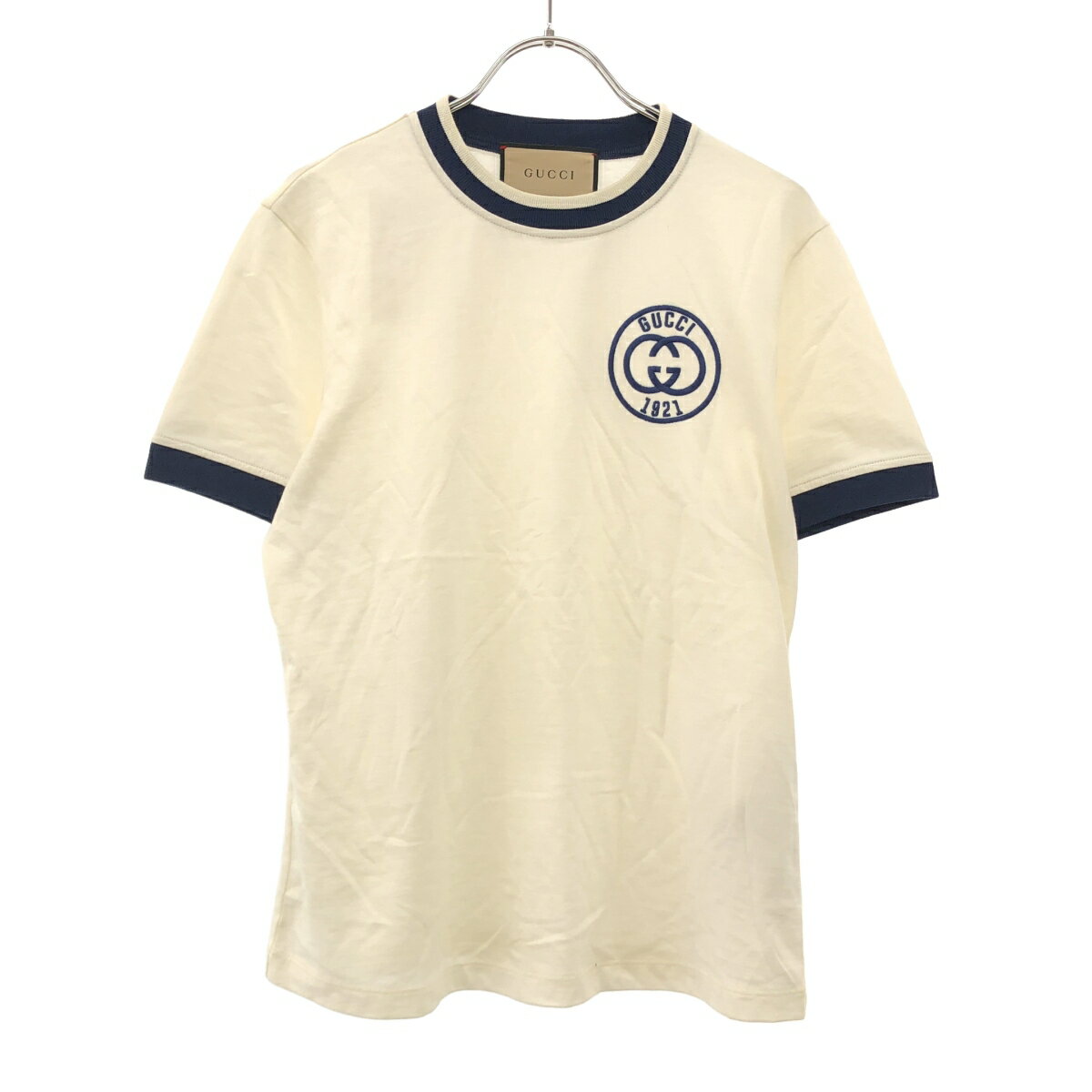 GUCCI グッチ エンブロイダリー コットンジャージー Tシャツ 756596 XJFV8 ホワイ ...
