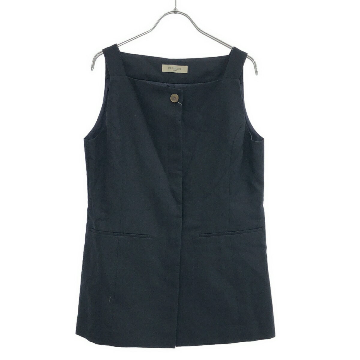 Demi-Luxe BEAMS デミルクス ビームス リネン混 キャミソールベスト 64-06-0154-152 ブラック 38 【中古】 ITXRQXXXI2ZU