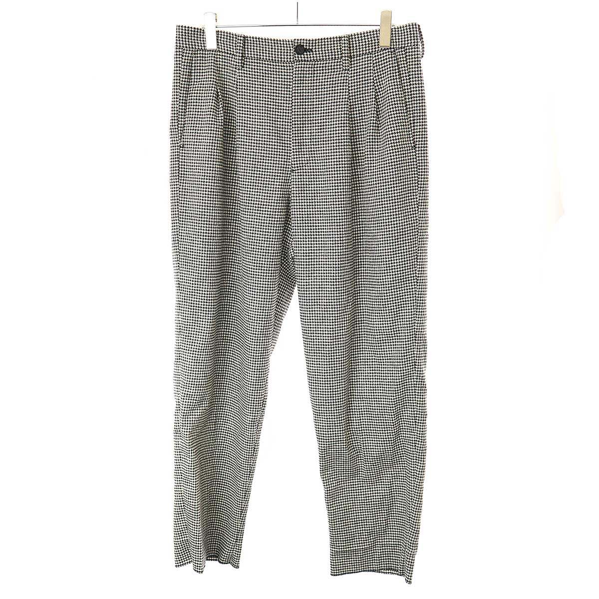 TAKAHIRO MIYASHITA The SoloIst. タカヒロミヤシタザソロイスト 24AW ハウンドトゥース ウールイージースラックスパンツ 0003bAW24 ホワイト ブラック 48 【中古】 IT0RE6X5D6G7