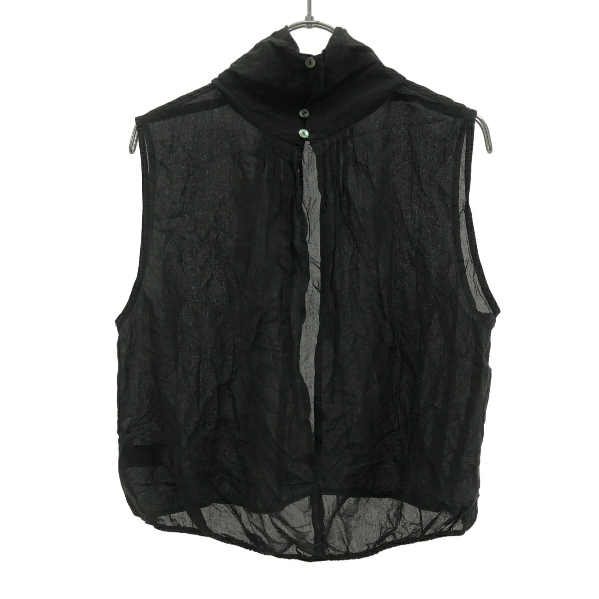 6(ROKU) BEAUTY&YOUTH UNITED ARROWS ロク ビューティーアンドユース ユナイテッドアローズ SUKE NO SLEEVE BLOUSE ノースリーブしアーシャツブラウス 8621-299-0053 ブラック F 【中古】 IT2VUS42UNYY