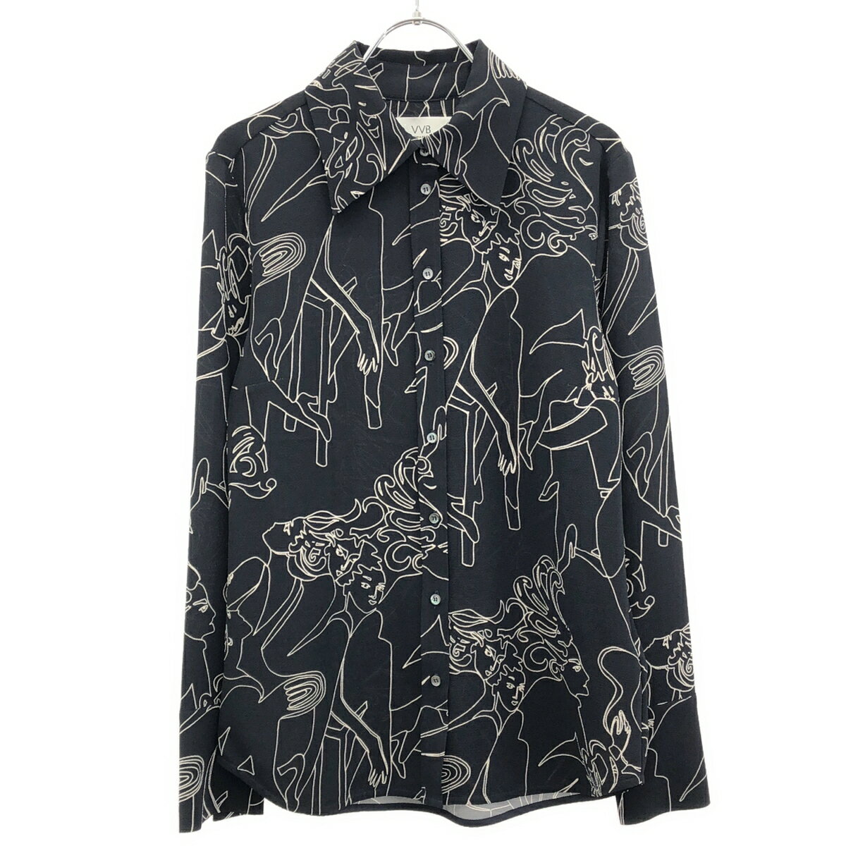 Victoria Beckham ヴィクトリアベッカム グラフィックプリンブラウスシャツ ネイビー I 40 【中古】 ITQ2EAFE4QCS