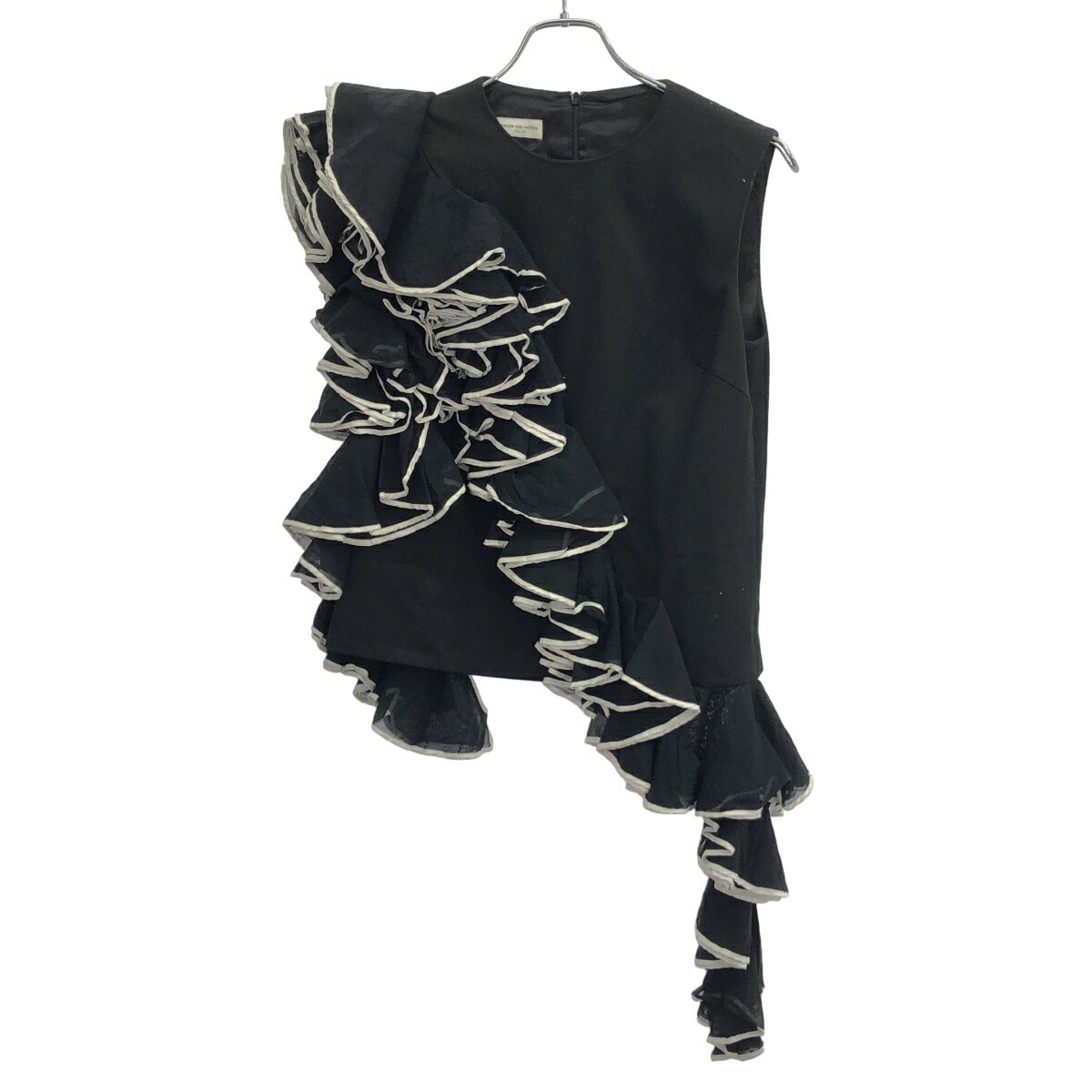 乐天商城 - DRIES VAN NOTEN ドリスヴァンノッテン 20SS ラッフルフリルデザイントップス ブラック 34 【中古】 ITOV2JLMNQZP