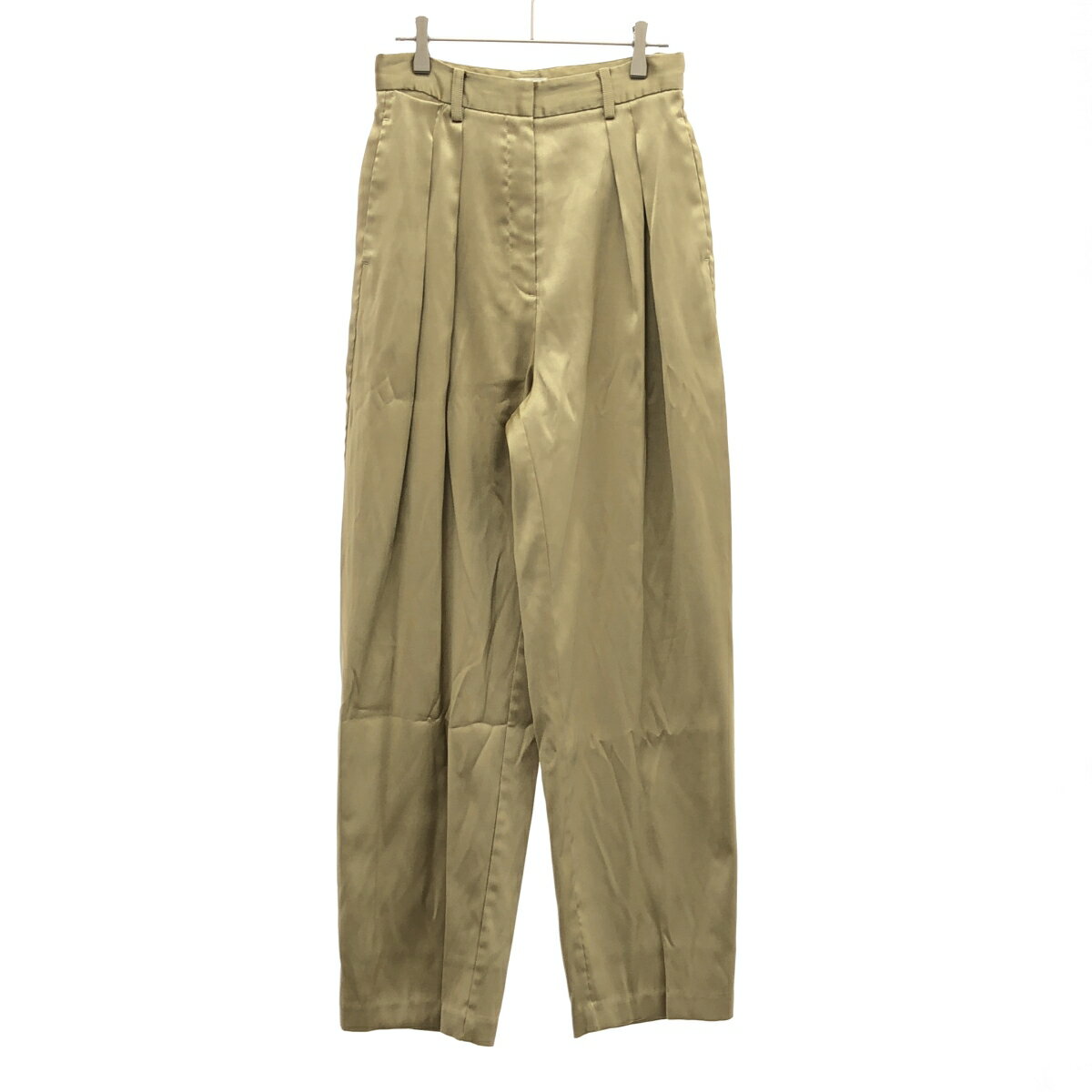 CLANE クラネ BRIGHT TWILL IN TUCK PANTS タックスラックスパンツ 17110-7232 ベージュ 2 【中古】 ITTAB34KATJW