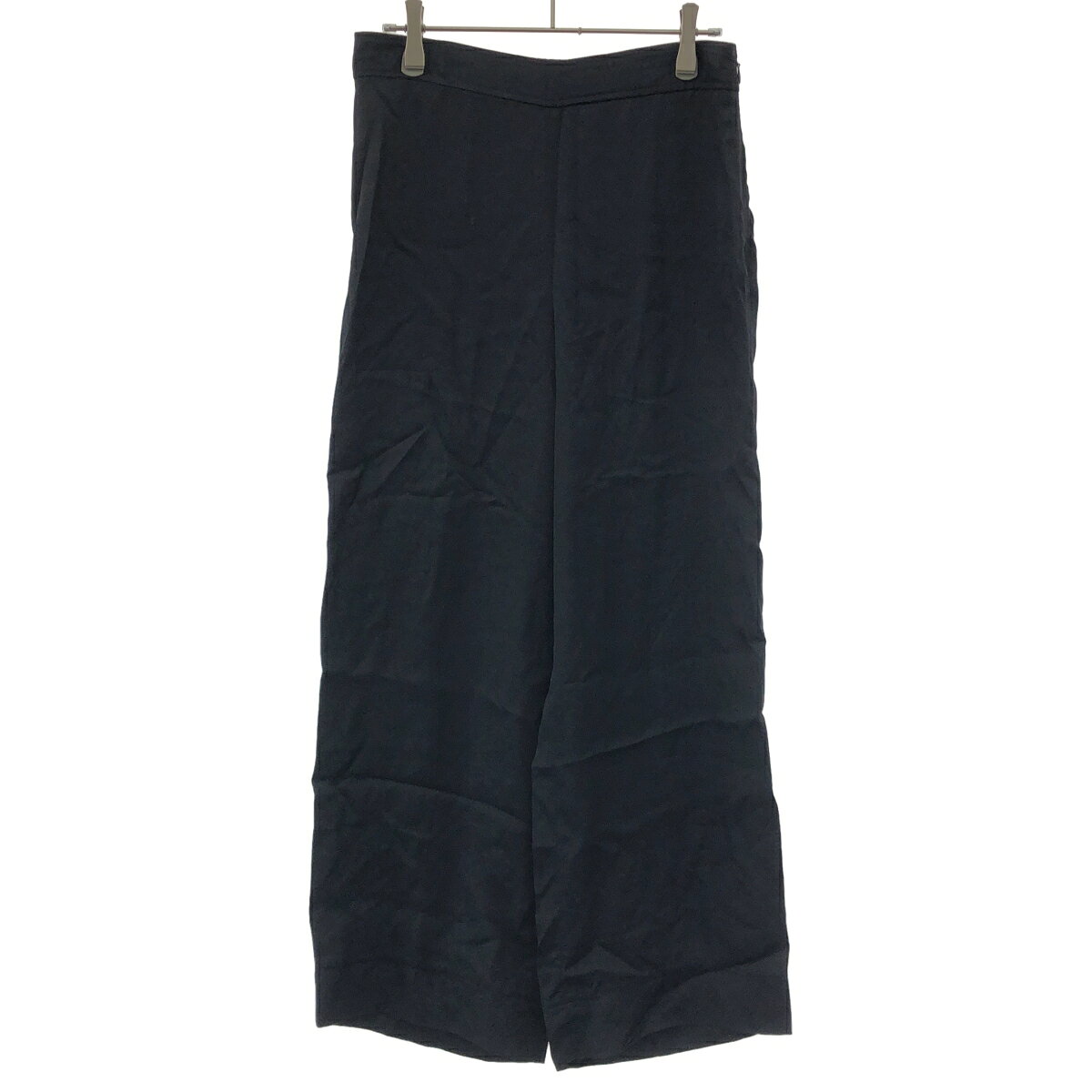 JIL SANDER ジルサンダー 23SS レーヨンサテンワイドトラウザーパンツ J04KA0008 J65004 ネイビー 32 【中古】 ITZQEE5JWXOW(4.0)