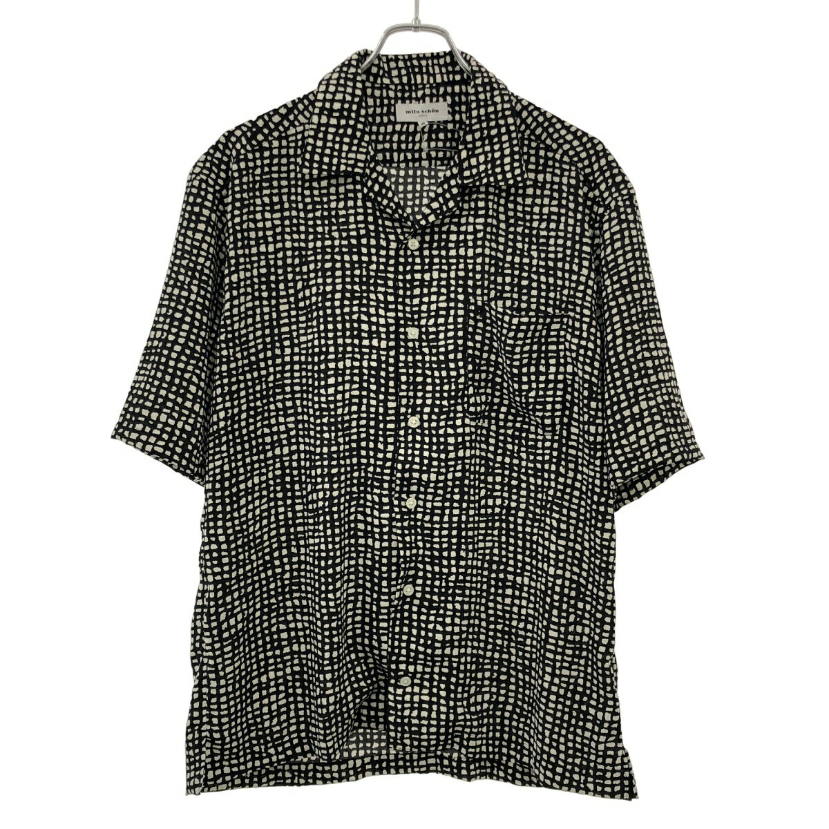 mila schon ミラショーン 総柄 ショートスリーブシャツ OPH ブラック ホワイト 48 【中古】 ITSBQ0O40NZS