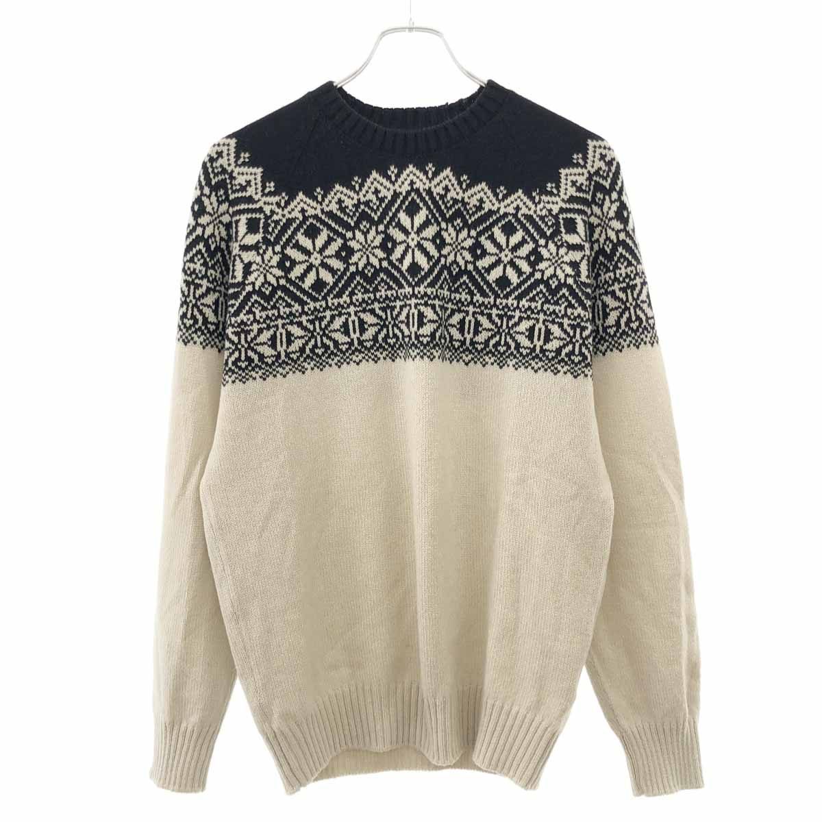 Other - Gran Sasso グランサッソ Nordic Wool Sweater ウールノルディックニットセーター ブラック ×グレージュ系 48 【中古】 ITYNB451YWEO