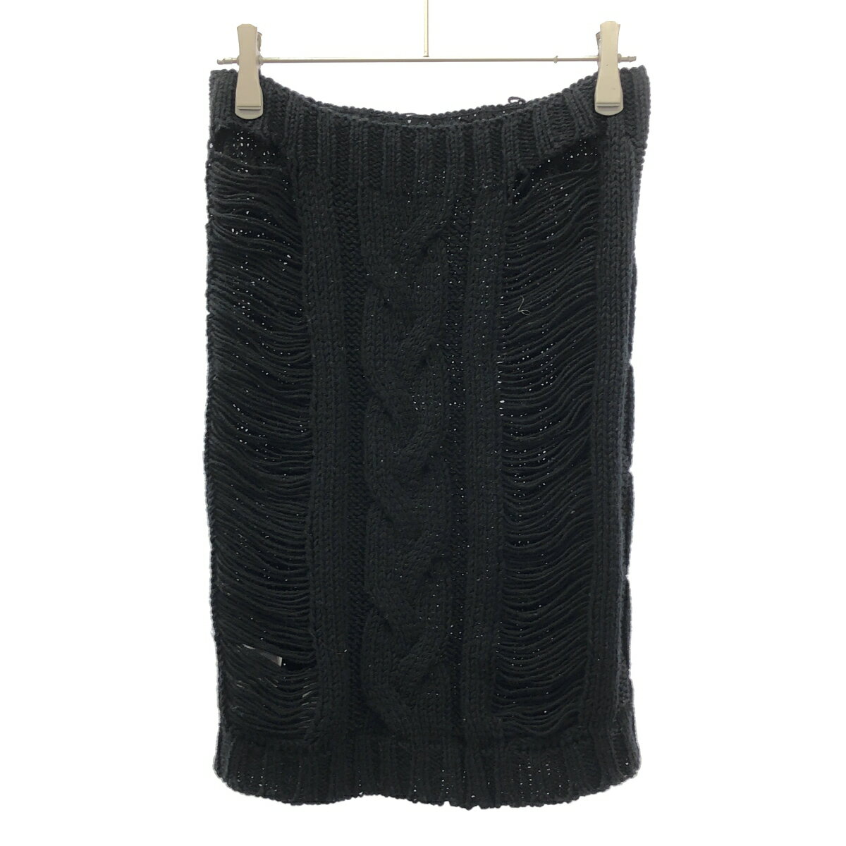 YOHJI YAMAMOTO +NOIR ヨウジヤマモト プリュスノアール 17AW ウールケーブルネックウォーマー NK-L01-..