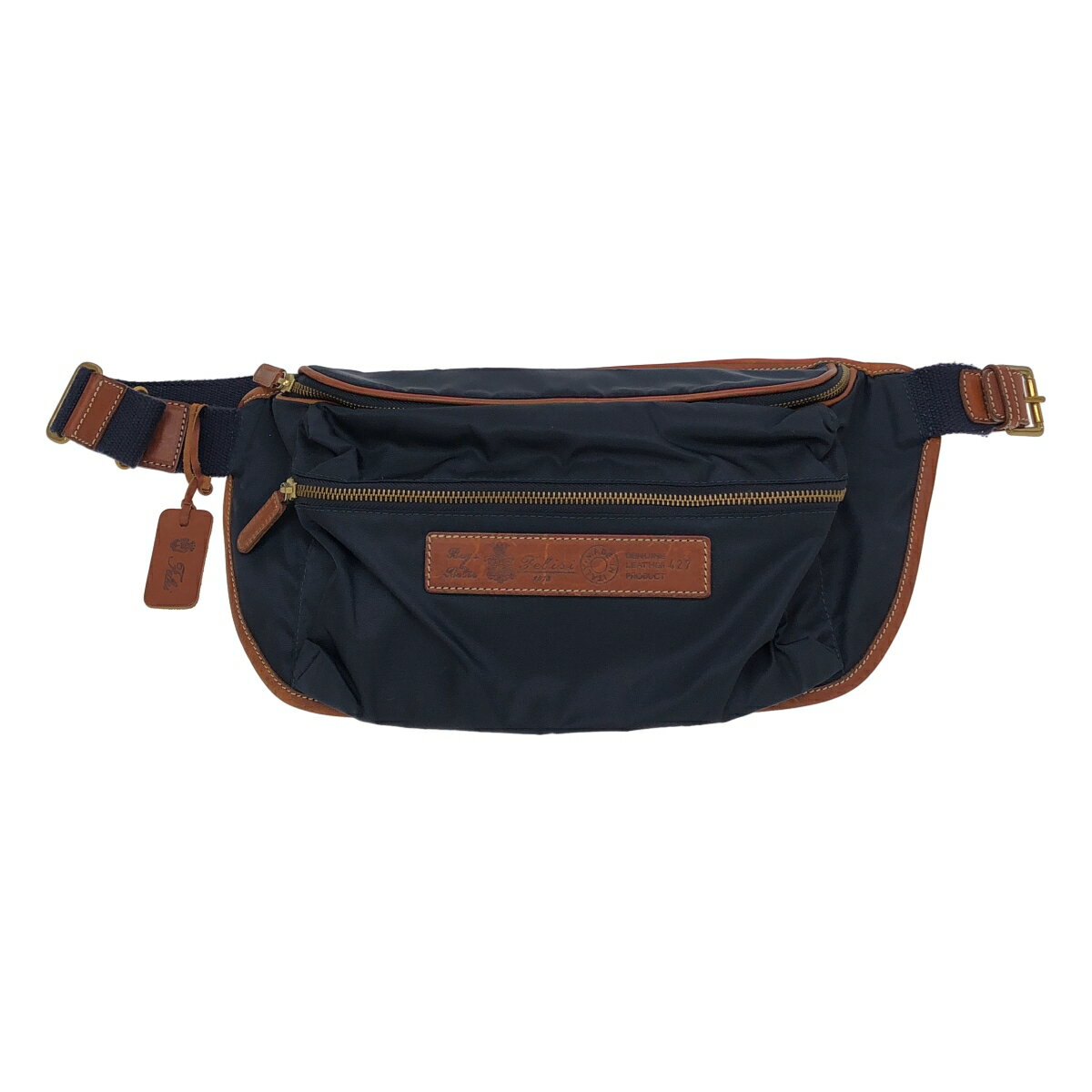 美品✨Felisi ボディバッグ 218 ウエストポーチ 一部レザー ブラック 美品✨Felisi ボディバッグ 218 ウエストポーチ 一部レザー ブラック