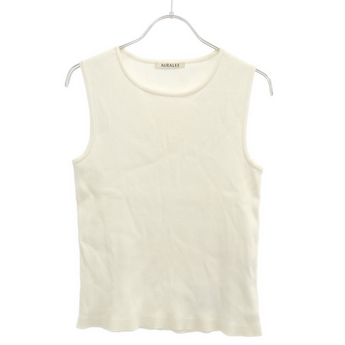 乐天商城 - AURALEE オーラリー 19SS HIGHGAUGE RIBKNIT SLEEVELESS ノースリーブリブニットトップス A9ST03HR ホワイト 0 【中古】 IT54BV88CKFE