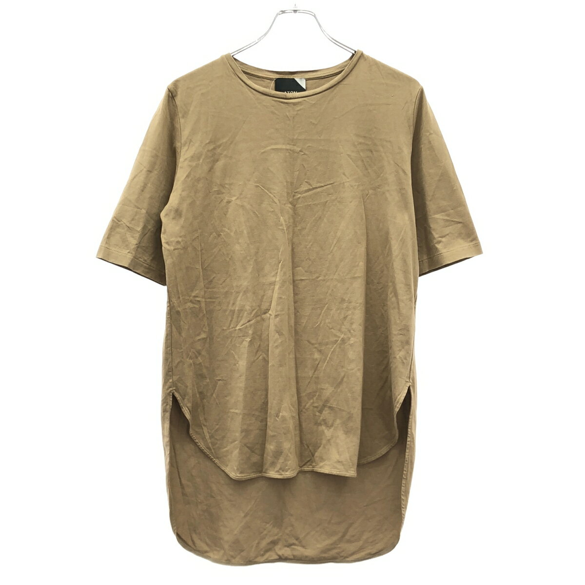 Rakuten - ATON エイトン SUVIN ROUND HEM Tシャツ 6890968 キャメル 02 【中古】 ITTWO4WU1AE2