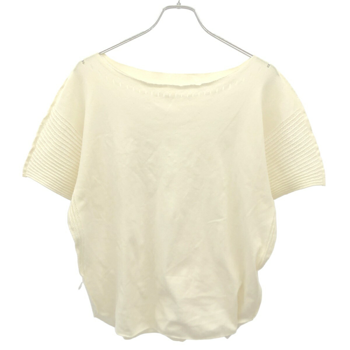 ISSEY MIYAKE A-POC INSIDE イッセイミヤケ エーポック インサイド ワイドネックメッシュ切替ニットトップス IM81KK317 アイボリー 2 【中古】 ITYOBWYZRNDK