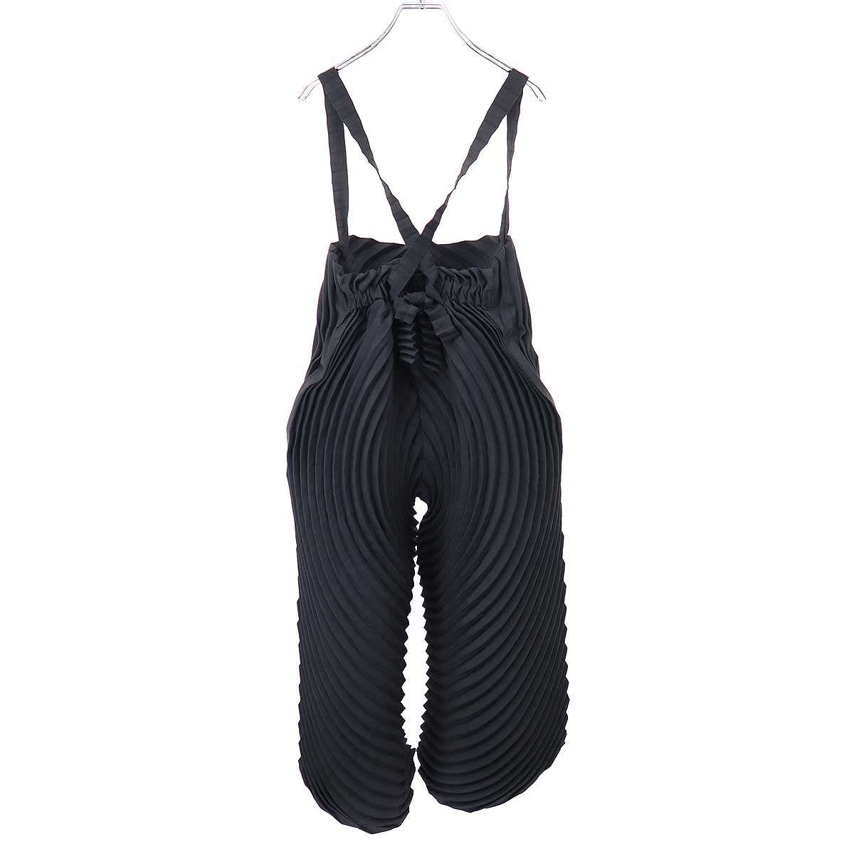 ISSEY MIYAKE イッセイミヤケ 21SS サークルプリーツサロペット IM12FI670 ブラック 2 【中古】 IT7ZC6XZPDE8