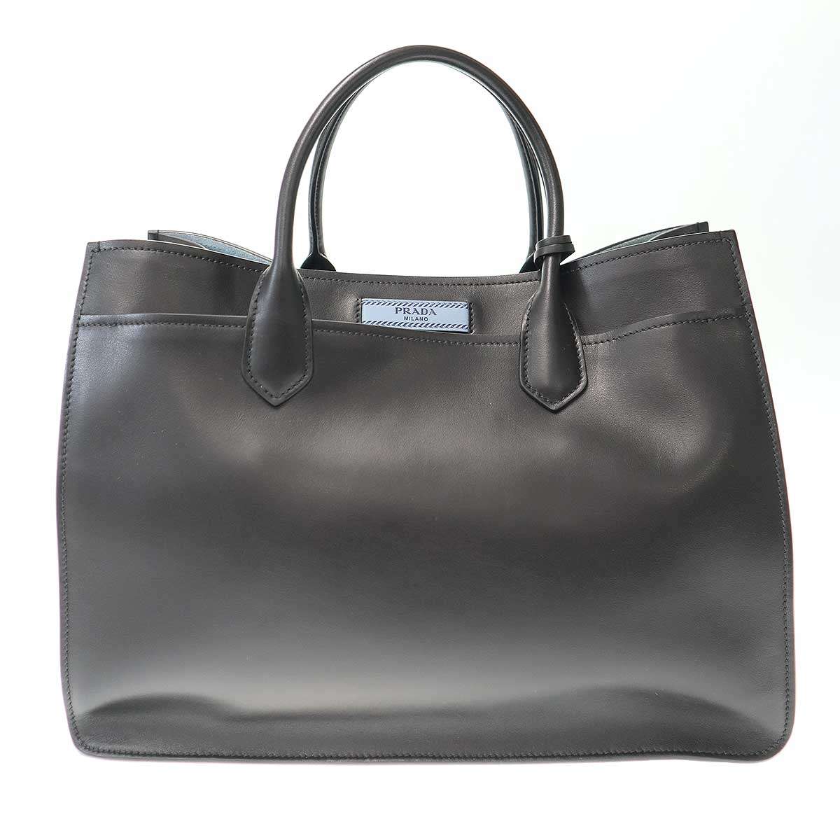 PRADA プラダ CITY CALF 2WAY レザーショルダーバッグ 1BA176 ブラック 【中古】 ITA7L05D8X7O