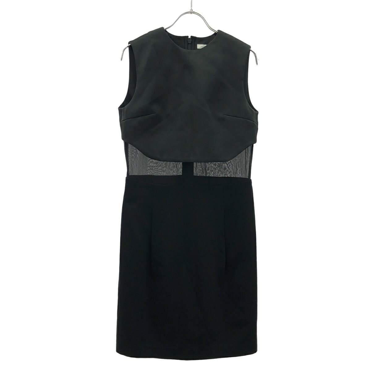 JOHN LAWRENCE SULLIVAN ジョン ローレンス サリバン シースルーノースリーブドレス OP15-01-60 グリーン×ブラック 6 【中古】 ITJ3XX4AV59Q