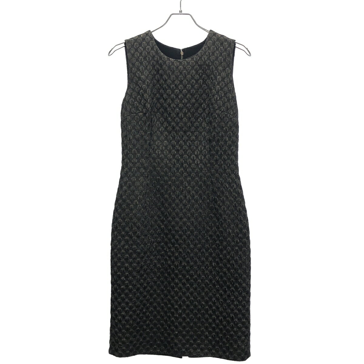 DOLCE&GABBANA ドルチェ＆ガッバーナ ジャガードエンボスノースリーブワンピース F6I01T/FJMFT ブラック 40 【中古】 ITDV9NEM2O88