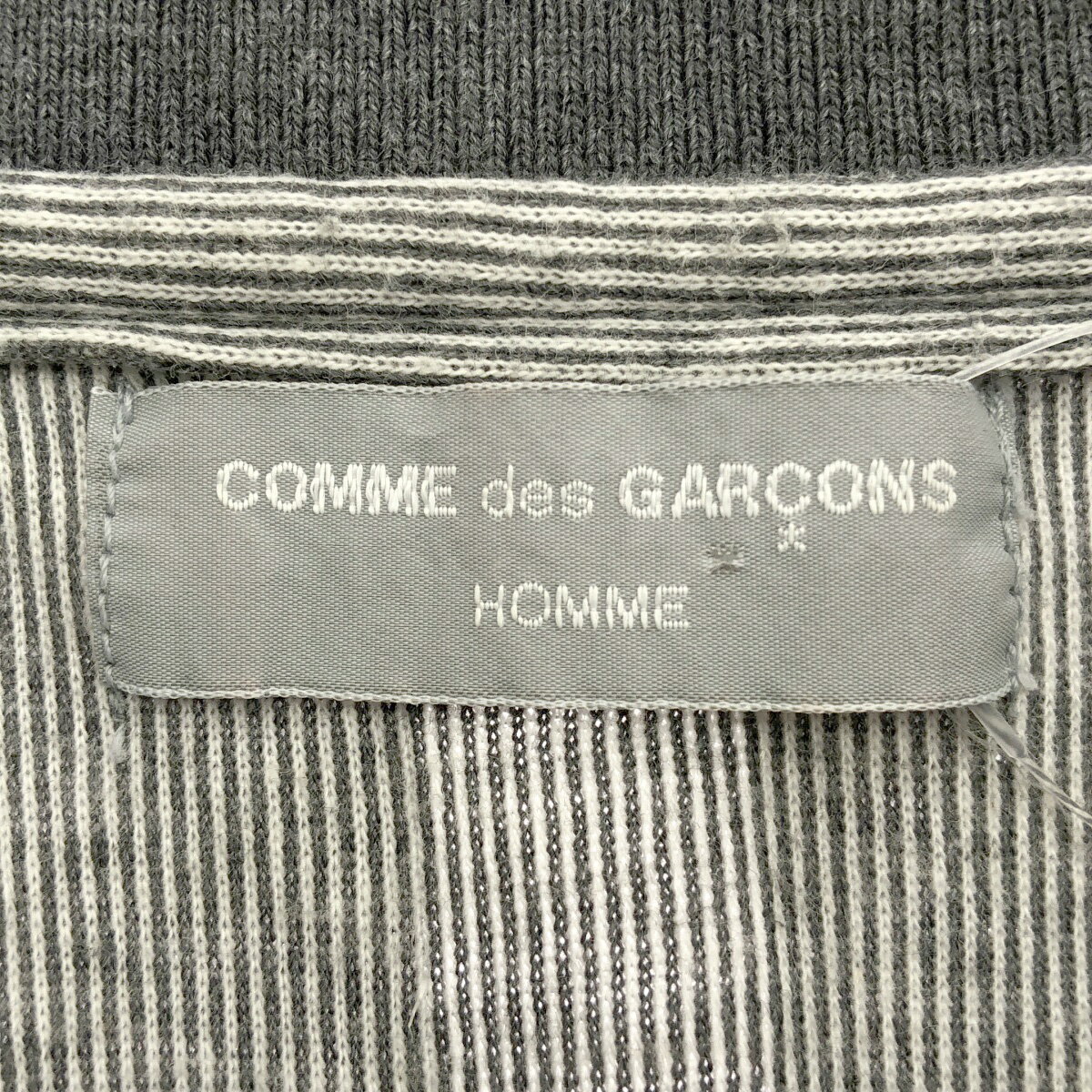 COMME des GARCONS HOMME コムデギャルソンオム 1990's ストライプコットンポロシャツ HT-110270 グレー 【中古】 ITB73ML9MCS9