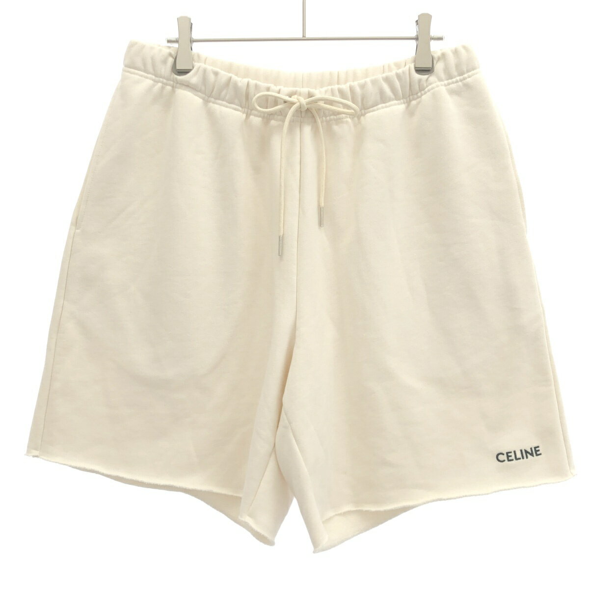 乐天商城 - CELINE セリーヌ ロゴ刺繍スウェットショーツ 2Z063670Q.01CB アイボリー XL 【中古】 IT0FZEC8SHAU