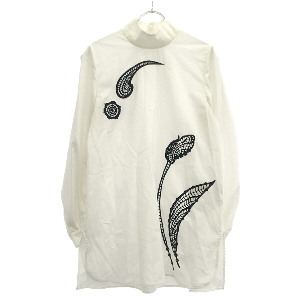 mame kurogouchi マメ クロゴウチ 24AW Floral Embroidery High Neck Blouse ハイネックブラウスシャツ MM24FW-SH054 ホワイト 1 【中古】 ITPCBGJ8XUHK