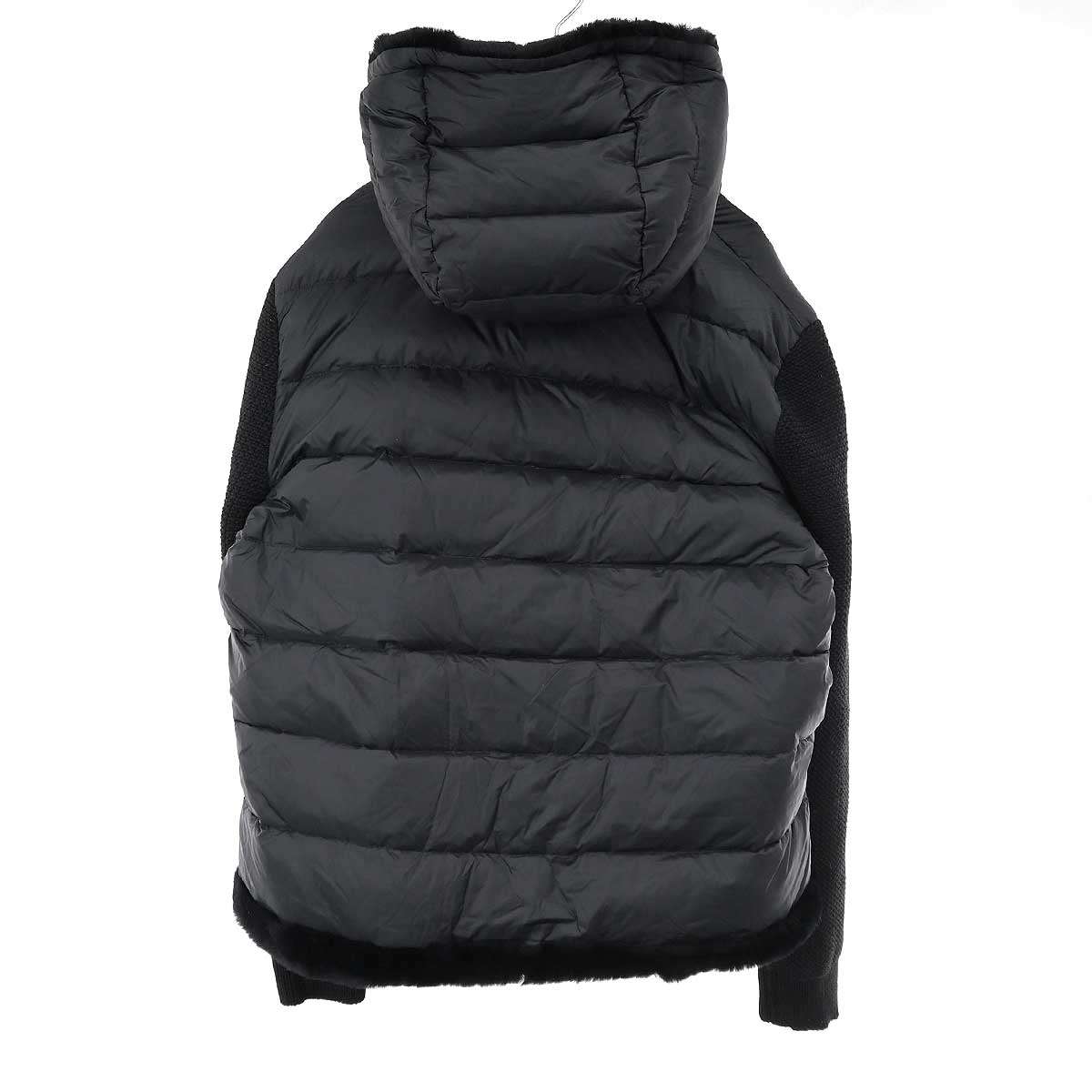 EMMETI エンメティ ニットスリーブムートンダウンジャケット ブラック 52 【中古】 ITRW9YYLDBNS