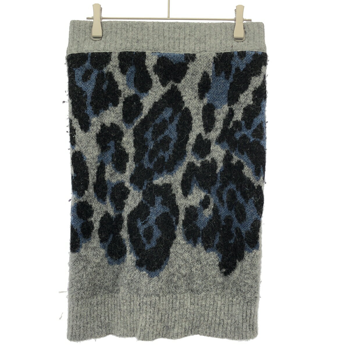 sacai luck サカイラック 15AW レオパードニットスカート 15AWLU1028 グレー×ネイビー 2 【中古】 ITKY..
