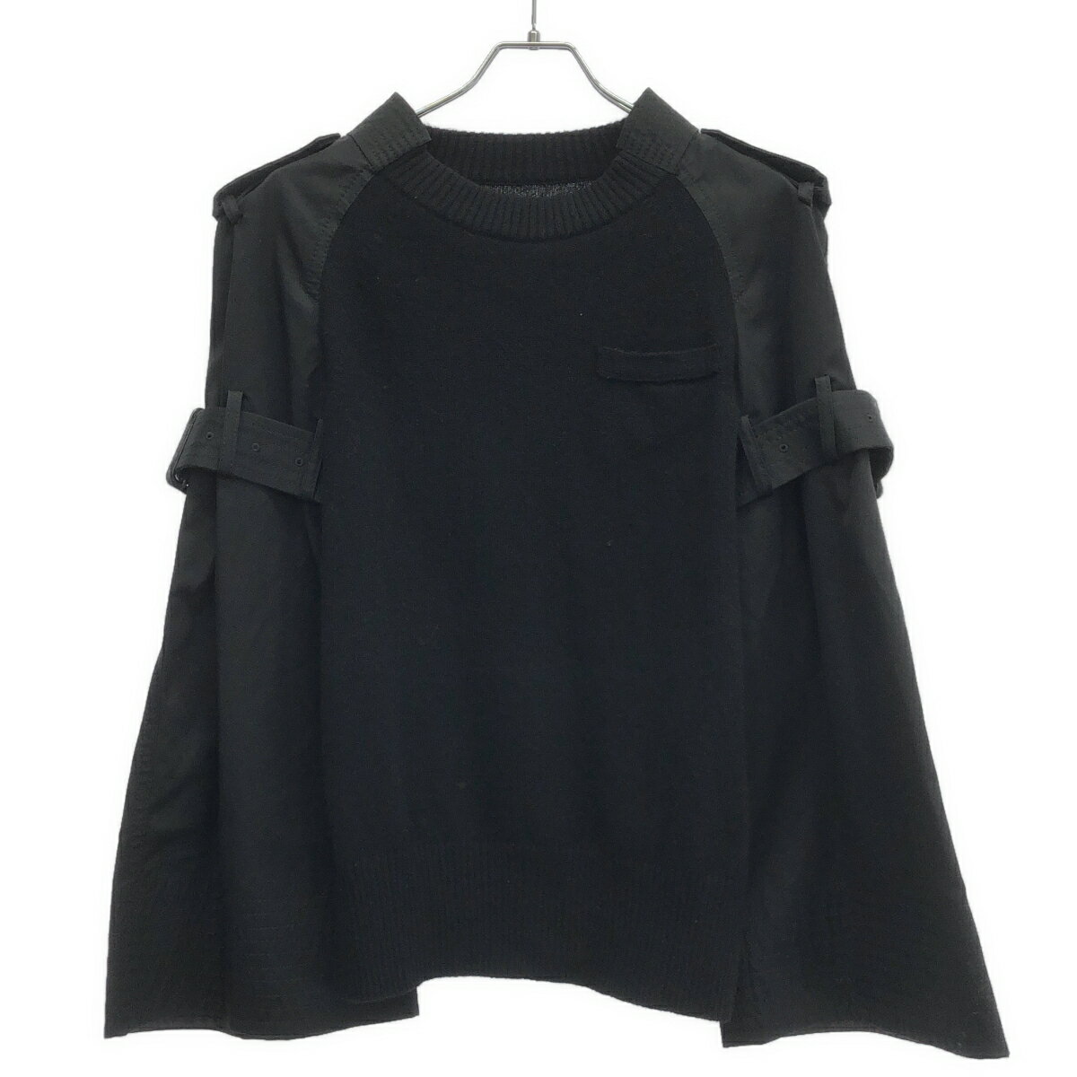sacai サカイ 16AW トレンチスリーブニットセーター 16-02687 ブラック 2 【中古】 ITGAR2UYVGJC