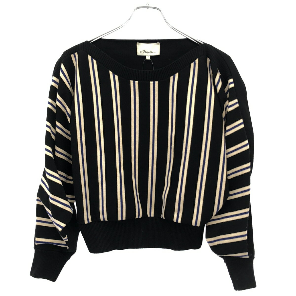 Rakuten - 3.1 Phillip Lim スリーワンフィリップリム オーバーサイズストライプニットセーター ブラック S 【中古】 IT1PCTSBY034