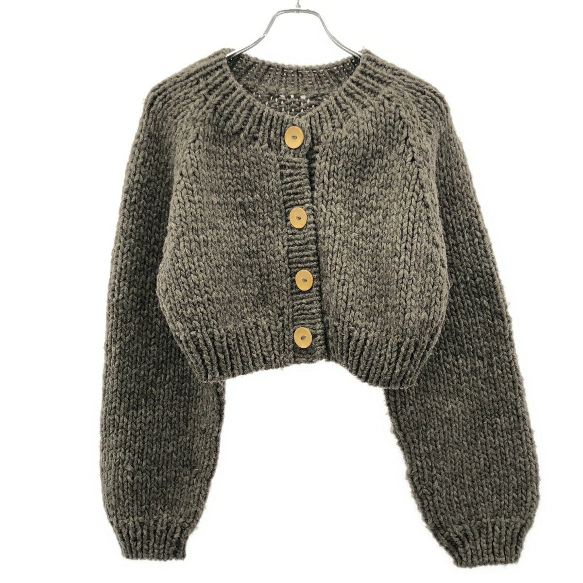 WCJ ダブルシージェイ ハンドニットカーディガン WCJ-NA-001 グレー F 【中古】 IT8V8CL8Y71U