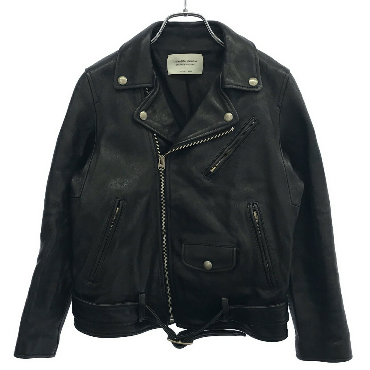 beautiful peopleビューティフルピープル 羊革 コート ブラック黒 beautiful peopleビューティフルピープル 羊革 コート ブラック黒