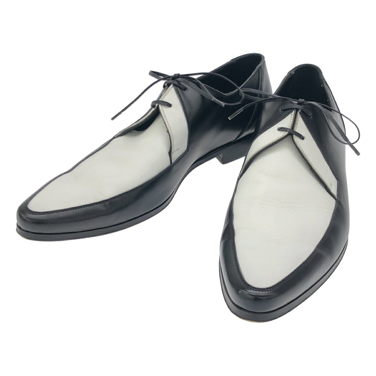 Dior HOMME ディオールオム 2006SS バイカラーレザージュース ブラック ホワイト 39 【中古】 ITPXLKEX..